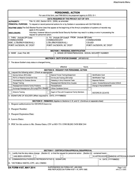 This form is considered to be the one for personal requests. . Da form 4187 pdf